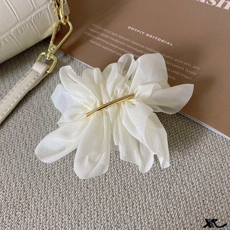 Elegant French Flower Hair Clip for Ponytails and Buns - Women's Gentle Hair Accessory