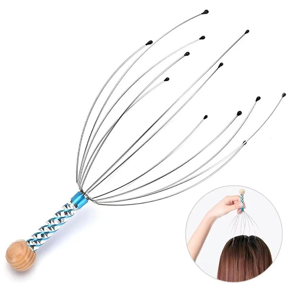 Stainless Steel Wire Head Massager Muscle Tension Relief Octopus Shaped Scalp Massager Scratch Tool Gua Sha Massager