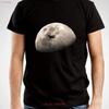 Airplane Crossing Moon T Shirt Silhouette Gibbous For Space Lover Quality Cotton Vintage Stretched Stylish Streetwear
