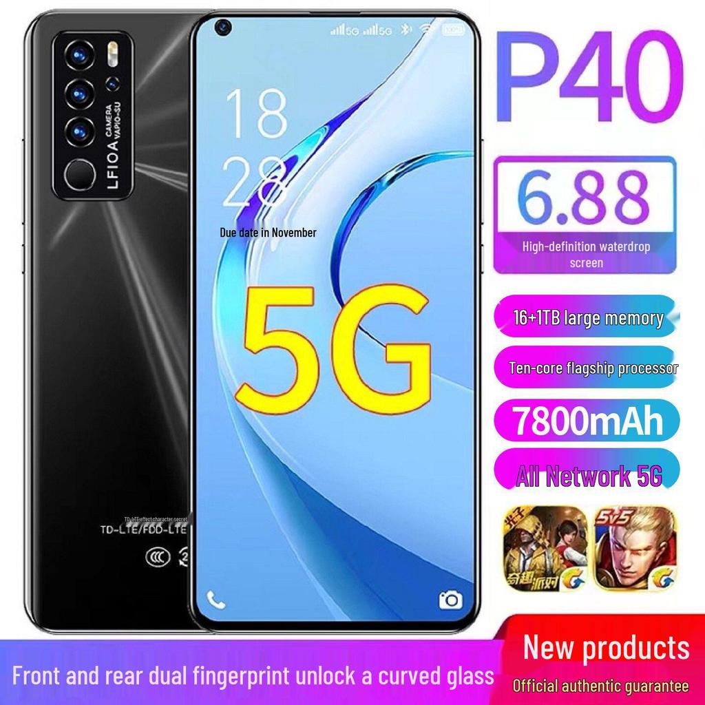 Genuine P40 5G Android Smartphone, 6.8" for Students & Seniors