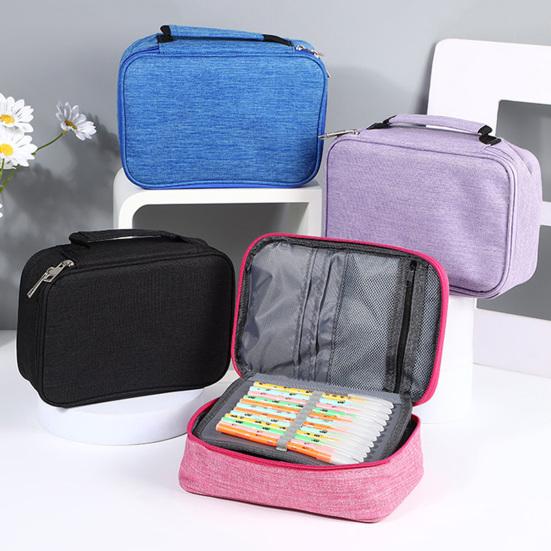 72-Slot Sketch Pencil Case 3-Layer Oxford Storage Pouch for Coloring Pens And Art Supplies Portable Stationery Organizer for Students Artists
