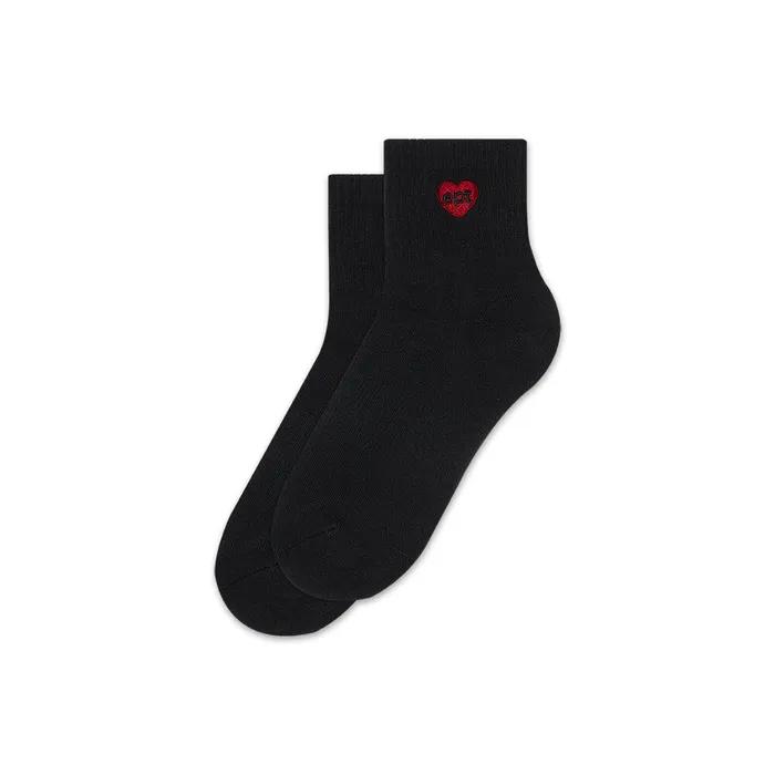SMALL HEART SOCKS (BLACK)