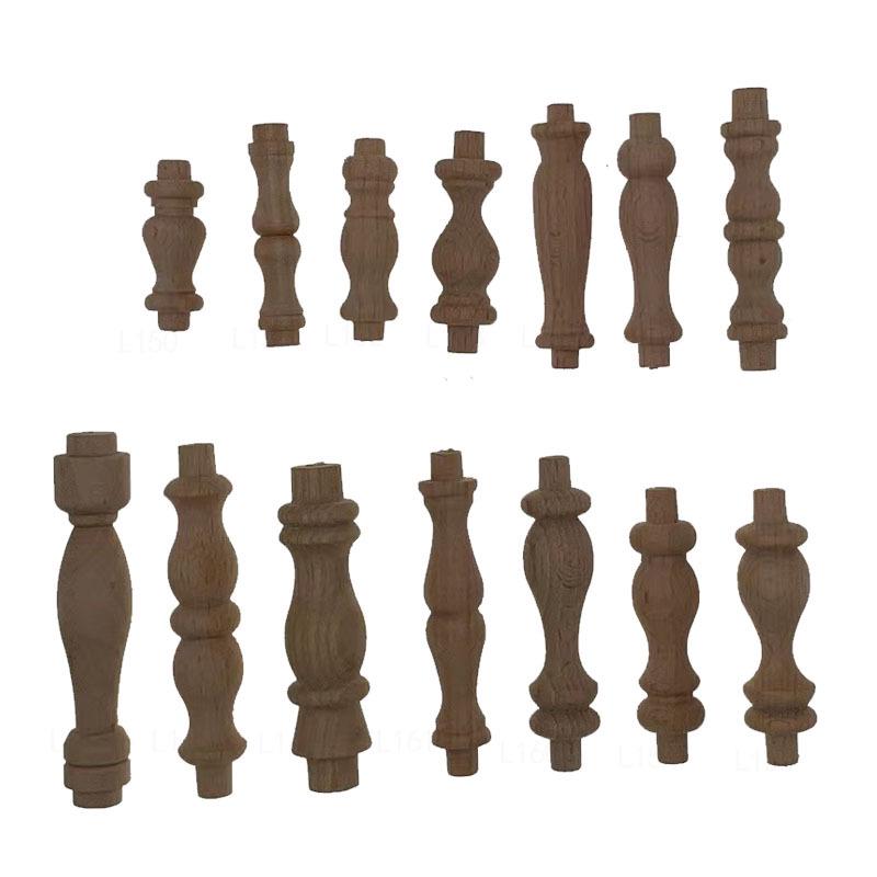European-Style Solid Wood Decorative Railing and Cabinet Pillar, Small Gourd Design