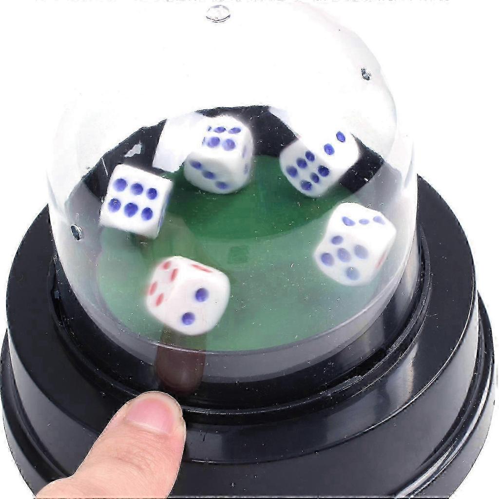 Automatic Dice Roller Cup Battery Powered Pub Bar Game Play With 5 Dices Black 26s_jjs