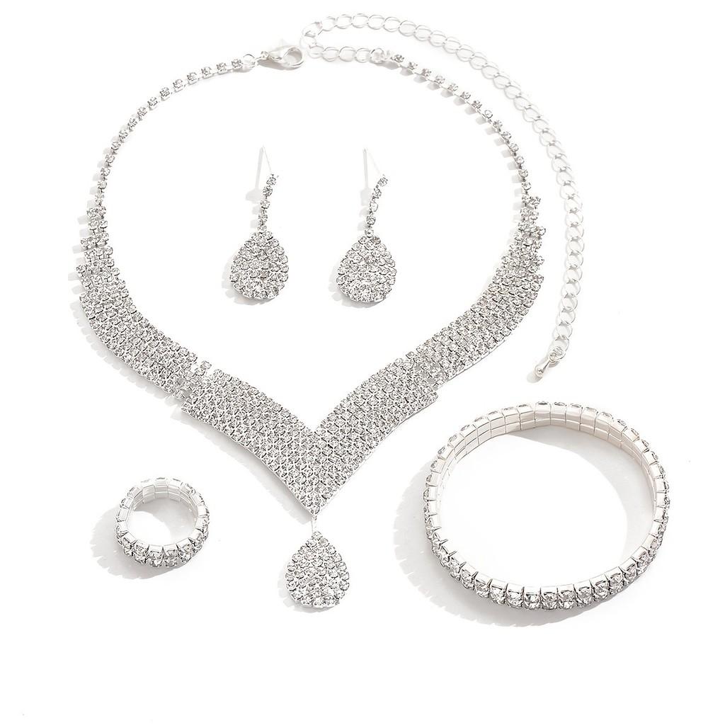 Water Luxury Jewelry Set With Rhinestone Decoration For Women
