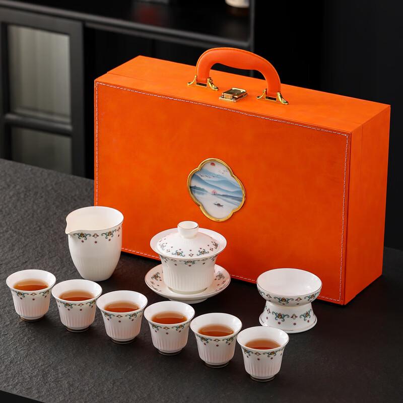 OIMG Mutton-fat Jade White Porcelain Kung Fu Tea Set