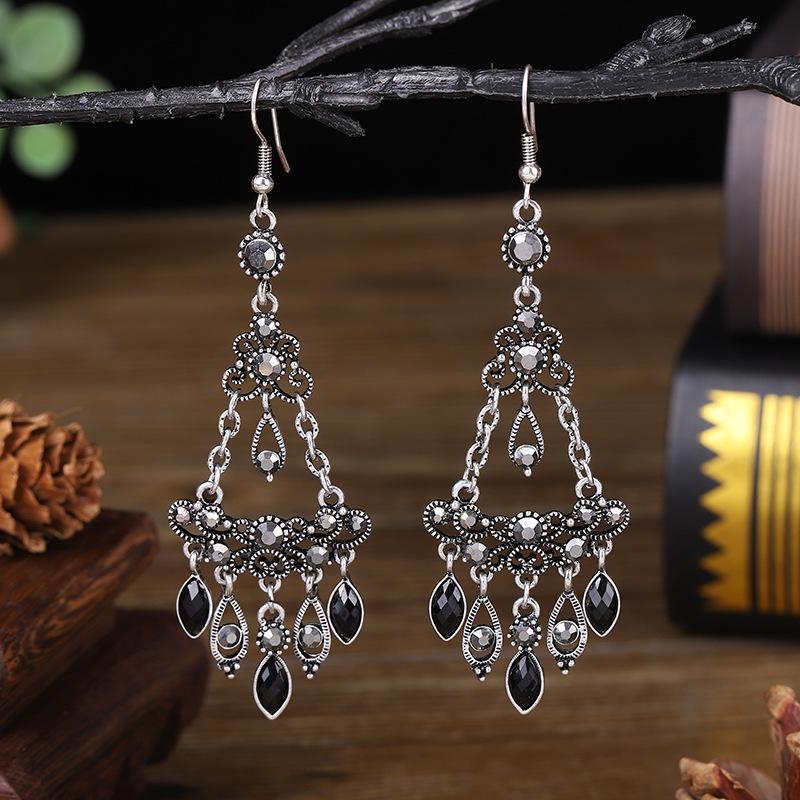 New Fashion Chain Link Crystal Rhinestone Earrings For Women Hangers Drop Tassel Dangle Wedding Earrings Jewelry Bijoux Femme