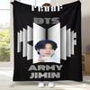 Manta de Franela Estrella Jimin Kpop B-BTS, Manta de Felpa Ultra Suave y Cálida para Hogar Dormitorio Cama Sofá Oficina Camping picnic regalo