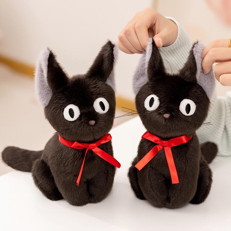 New Witch Little Black Cat Kawaii Stuffed Plush Toy Handmade Doll Cartoon Anime Black Witch Cat JiJi Plushies Toys Kid Gift