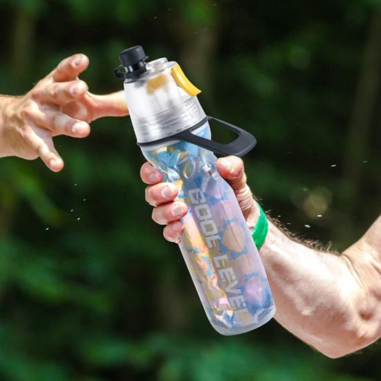 500ML Sports Water Bottle Insulated Bike Water Bottle with Spray Mist Portable Leak-Proof Cold Water Bottle for Gym Cycling Climbing