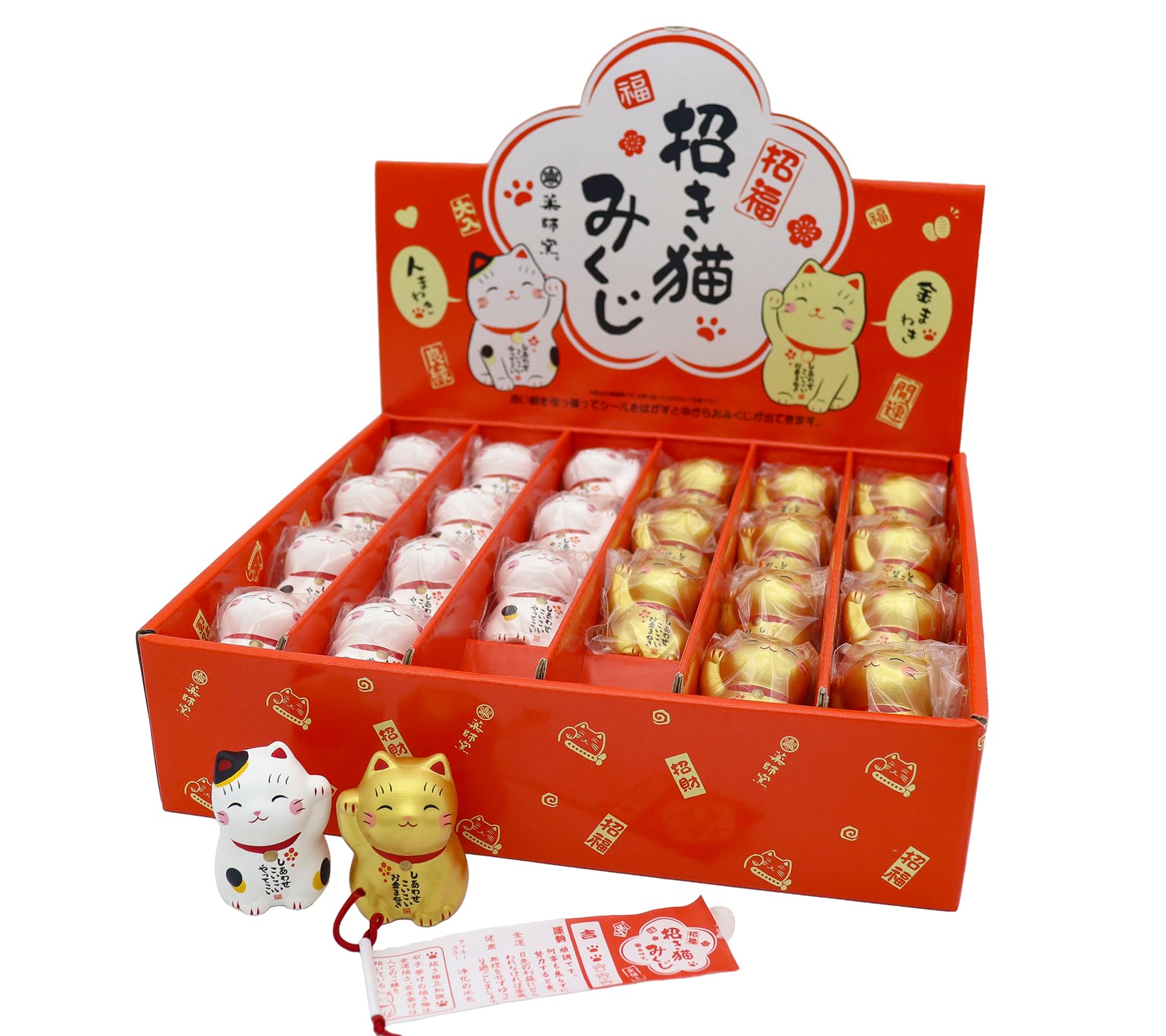 

Набор для дисплея Якуси Килн с записками с предсказаниями удачи Манэки-нэко (24 шт.) (с наклейками)