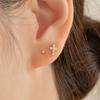 LUNNE 14k Cross Q Piercing (14k Gold) (Bar Thickness 1mm) #PIB14
