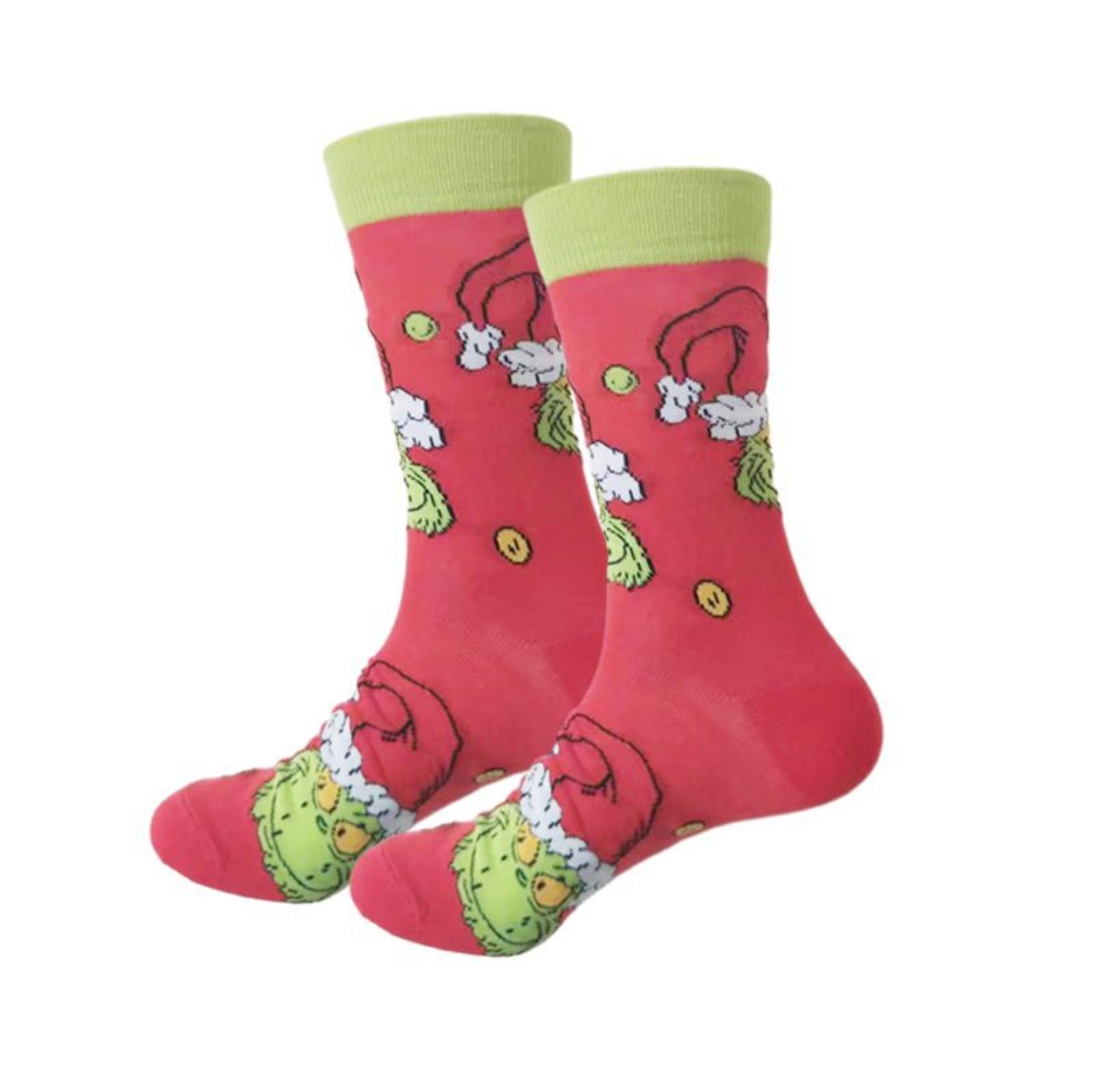 

Рождественские носки унисекс хлопковые носки среднего размера удобные и дышащие для праздничной атмосферы One Size