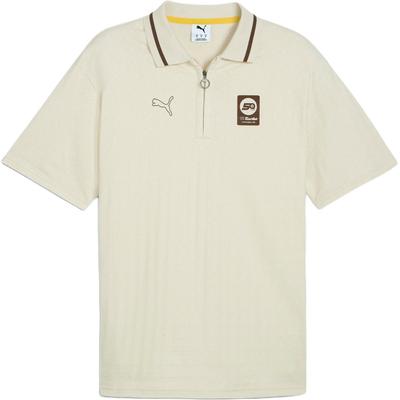 Porsche Racing Series Statement Retro Minimalist Loose Fit Short Sleeve Polo Shirt Men Tops Snow-White 624551-02