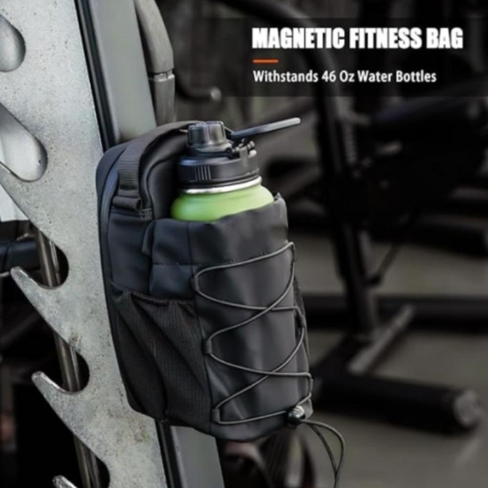 Magnetic Water Bottle Sling Bag Solid Color Multi-Pocket Cup Holder Bag Adjustable Strap Large Capacity Water Bottle Pouch