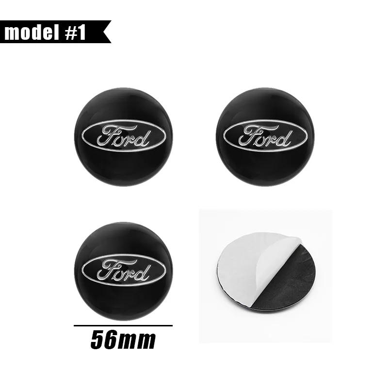 Car Sticker Hot For Ford 4Pcs 56/60/65mm Car Wheel Stickers Center Hub Cap Car Emblem Badge Decal For Ford Focus Fiesta Ranger M