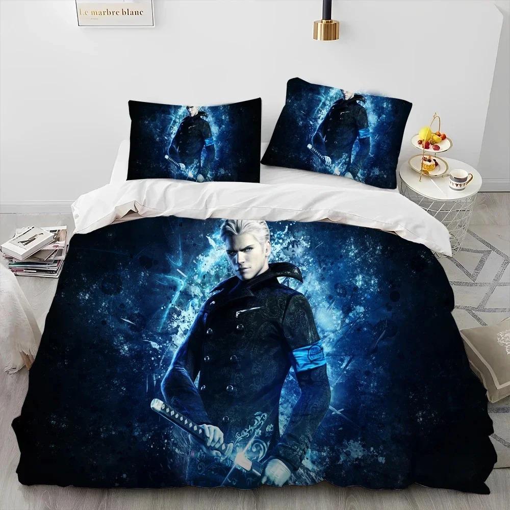 Game D-Devil May Cry DMC Gamer Bedding Set Duvet Cover Bed Set Quilt Cover Pillowcase Comforter King Queen Size Boys Adult