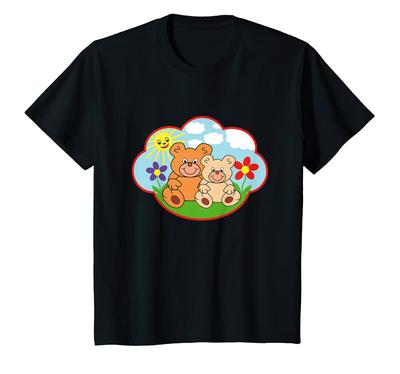 Barn Rolig Nalle Sommar Sol Moln Blomma T-shirt