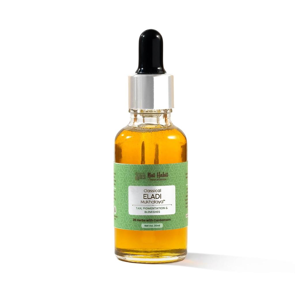 Nat Habit Eladi Face Oil Ayurvedic Mukhalaya For Radiant Skin And Even Tone Natural Herb Blend For Daily Glow Care 30ml