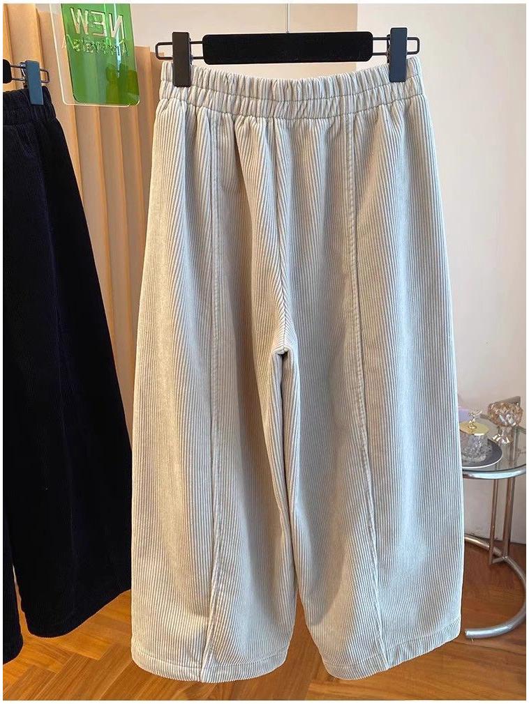Premium Velvet Wide-Leg Cropped Pants for Women - Autumn/Winter 2026 New, Loose, Versatile, and Trendy