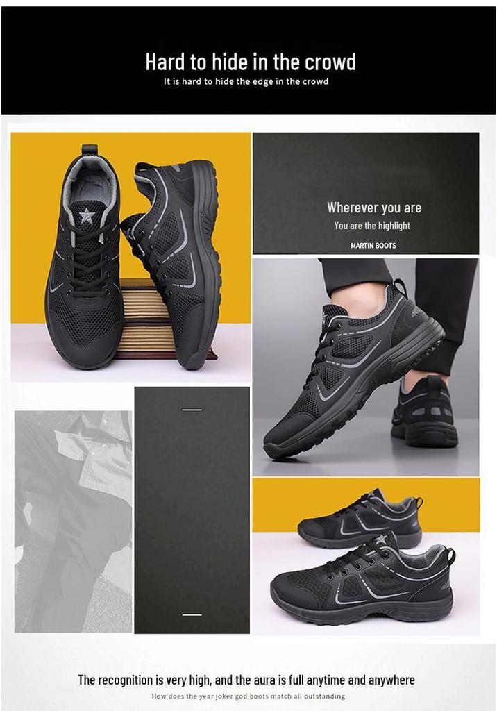 2025 Spring/Summer Men's Breathable Mesh Training Shoes - Lace-up Outdoor Fitness Sneakers