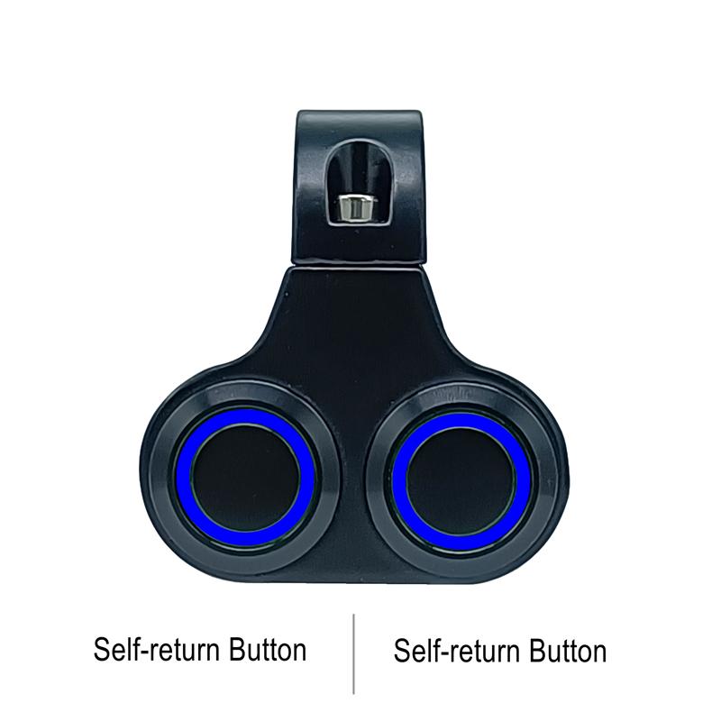 Double Button Motorcycle Switch Controller Steering Turn Lamp On-off For Motorbike 22mm Handle Bar Waterproof LED Head Fog Light