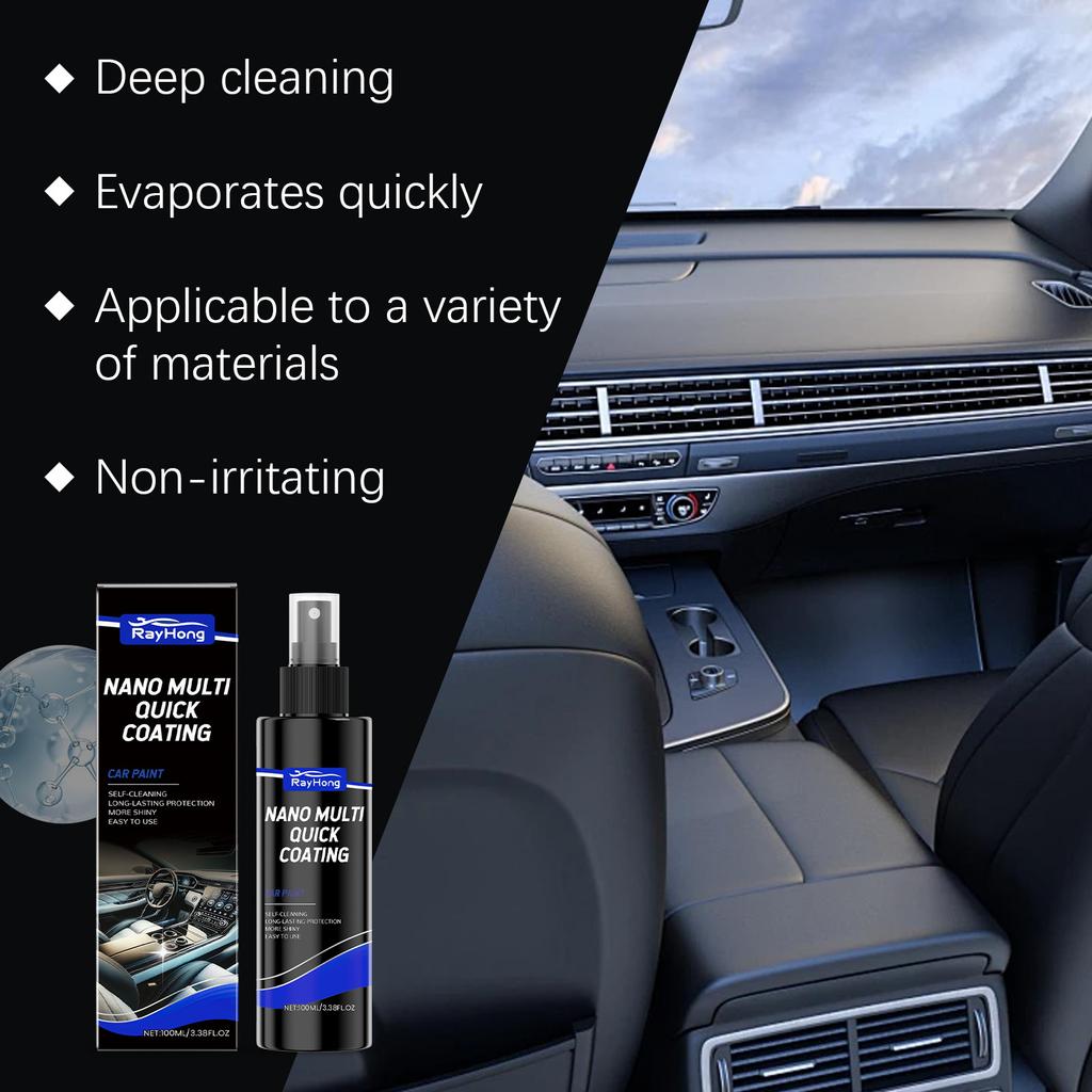 Nano Car Interior Agent Spray Automotive Dashboard Seat Leather Rubber Stains Remover Cleaning Refurbish Cleaner Car Maintenance