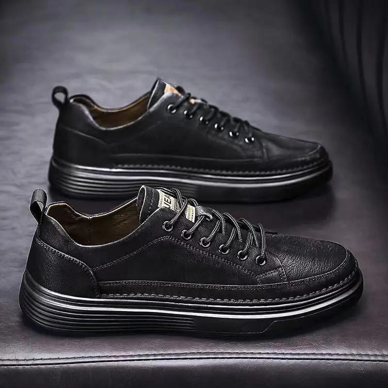 Fashion Classic Men's Sneakers Platform Slip On Casual Shoes for Men Leather Sneakers New Comfort Flat Shoes Spring Men's Loafers Shoes