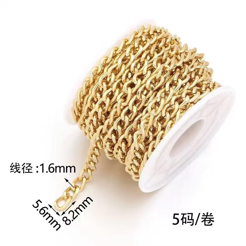 5Yards/Roll Aluminum Chains Metal O-Shaped Twist Link Chains For Jewelry Making DIY Necklace Bracelet Clothing Bag Accessories