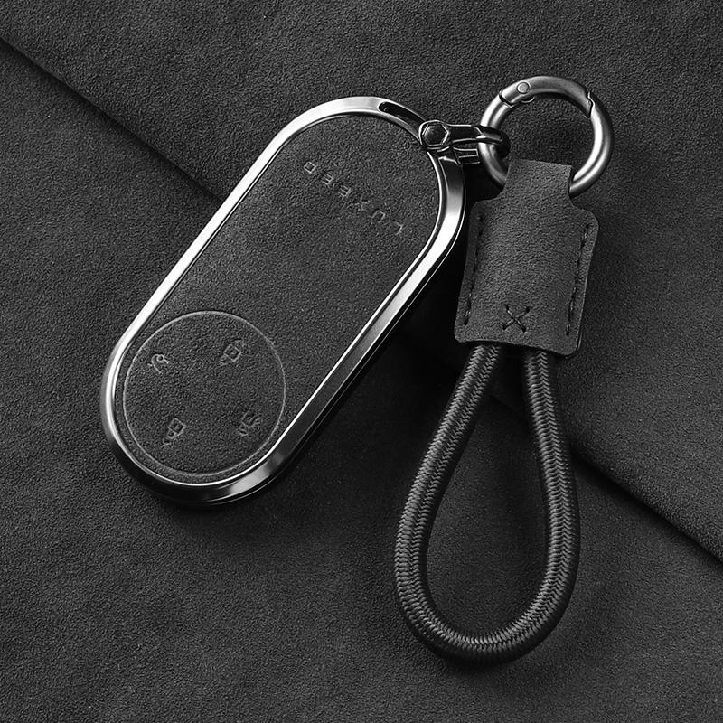For LUXEED R7 Car Key Case Cover Set Zhijie S7 All-inclusive Flip Fur Hongmeng Zhixing Pure Electric Buckle Suede Case