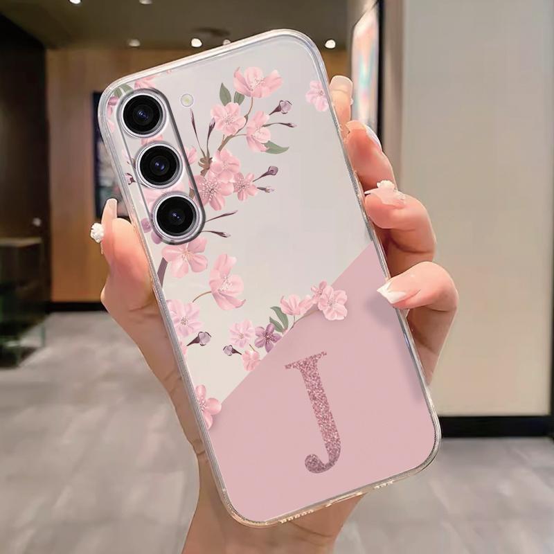 For Samsung Galaxy A15 5G Clear Letter Flowers Fashion Phone Cover Soft Silicone Fundas For Samsung A 15 Shell GalaxyA15 Capa