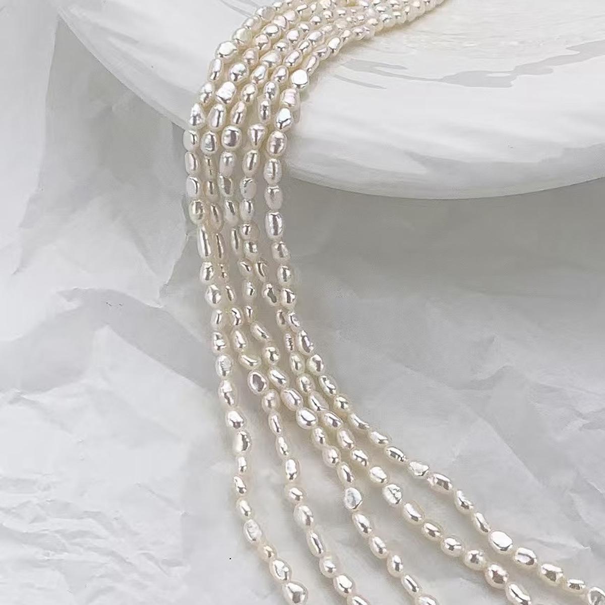 

1 нить, натуральные пресноводные жемчужины с прямым отверстием, ручная работа, жемчужные бусины-самородки для изготовления украшений, поделок DIY (Бусины 3,5-4,5 мм, Длина 36 см) 1String/3.5-4.5mm-36cm белый