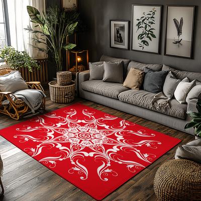 Vintage Persian Area Rug Non Slip Washable Floor Mat Living Room Home Decor Bohemian Carpet Modern Abstract Pattern Red
