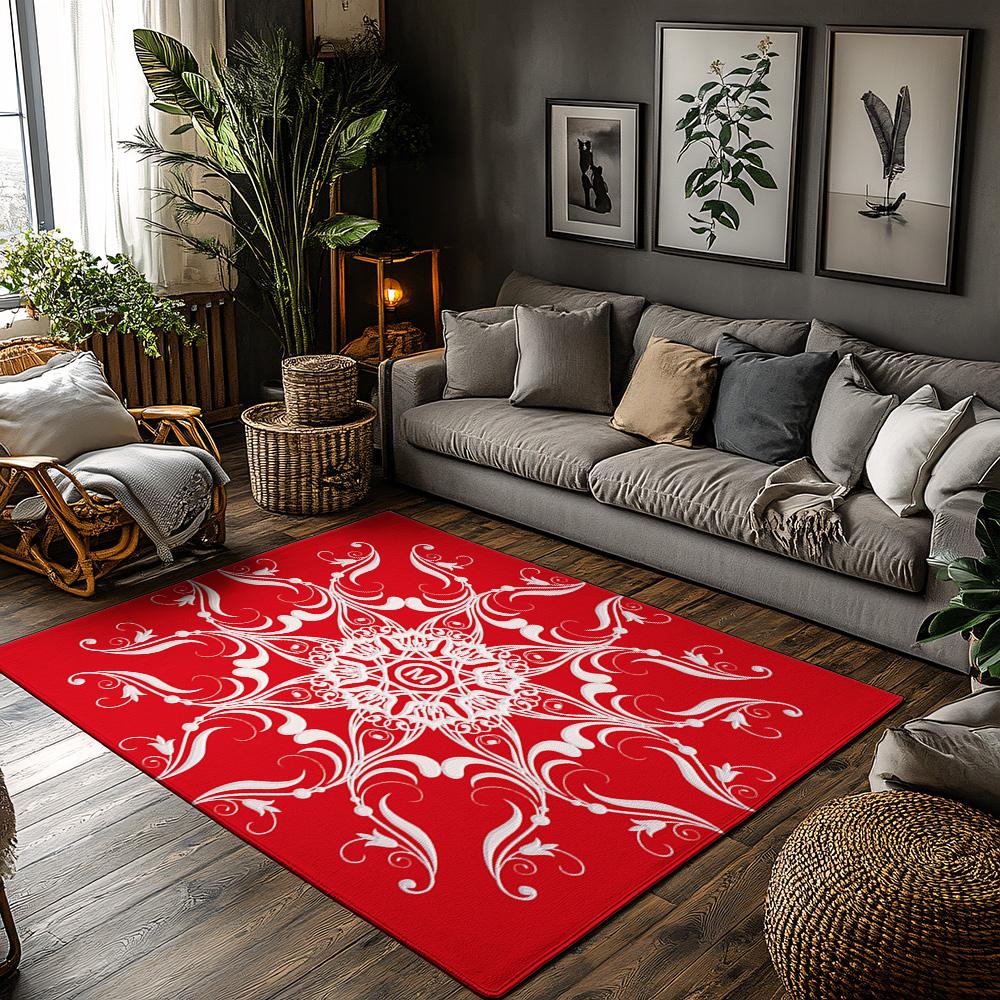 Vintage Persian Area Rug Non Slip Washable Floor Mat Living Room Home Decor Bohemian Carpet Modern Abstract Pattern Red