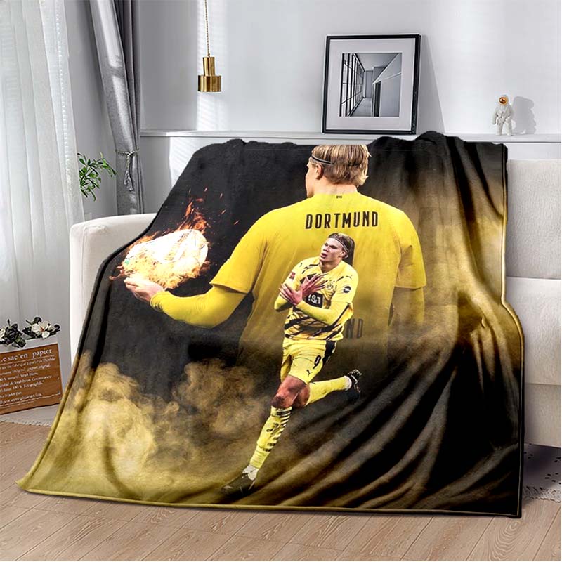 Borussia Dortmund BVB Team Spieler Wurfdecke, Freunde Stil Fußball Druck Weiche Flanelldecke für Fußballfans