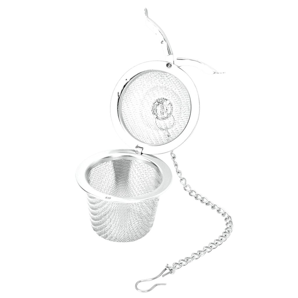 Stainless Steel Tea Strainer Mesh Ball Herbal Spice Filter Soup Infuser with Chain