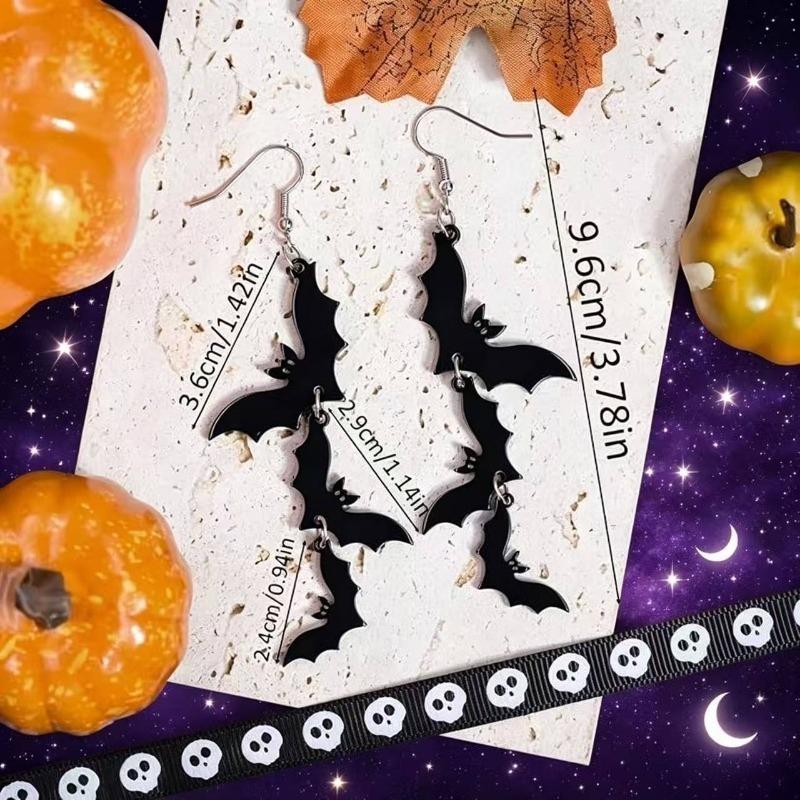 1PAIR Earrings Acrylic Fun Cute Ghost Bat Decorative Earrings Earrings