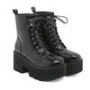 Fashion Women Shoes Boots Black Dark Cool Thick Bottom Platform Harajuku Shoes With Metal Chain Gothic Punk Girls Shoes Footwear