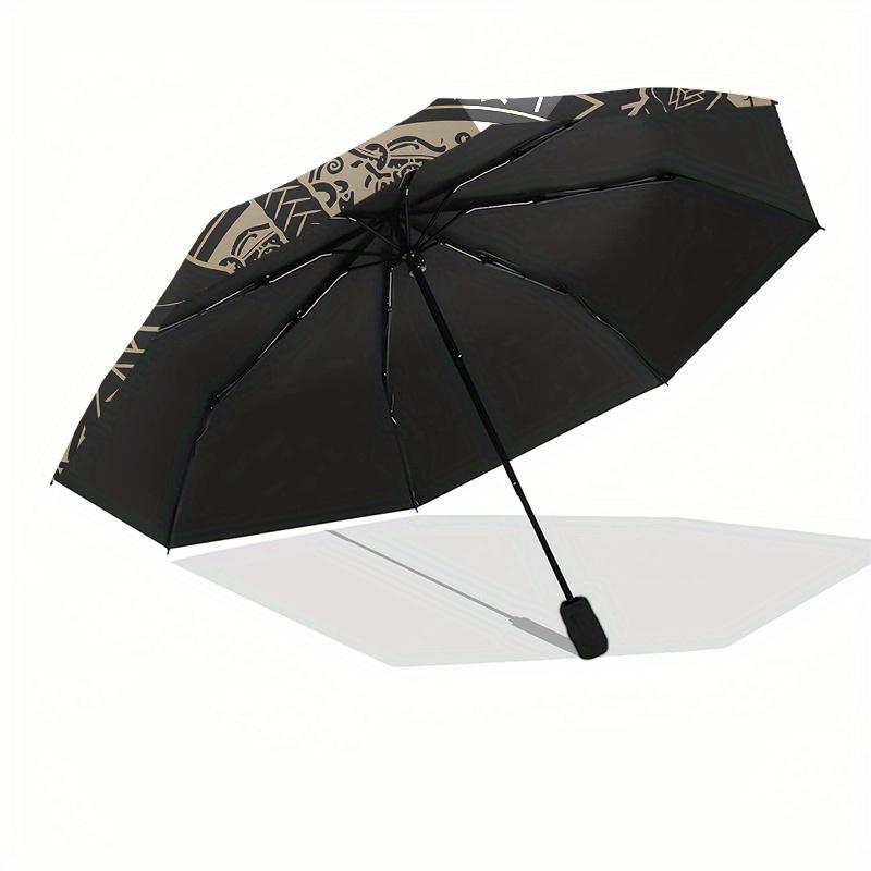 Viking Helmet with Axes and Runes Circular StickerUmbrella, Portable 3-Fold Compact Umbrella,Christmas Gift ES450