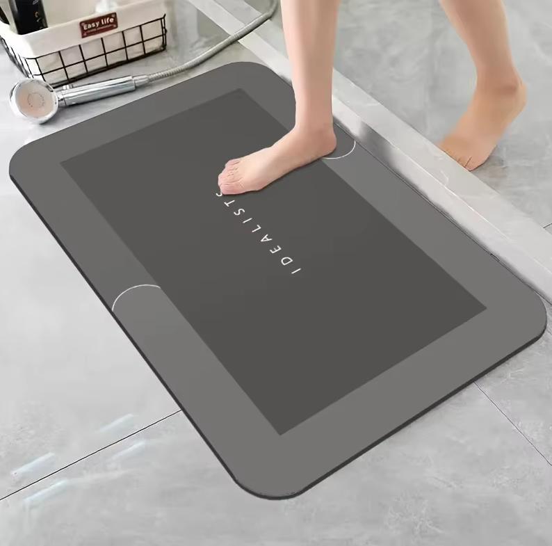 Diatomaceous Earth Bathroom Mat High Water Absorption Anti Slip Quick Drying Soft Floor Mat Bathroom Shower Bedroom Kitchen RV