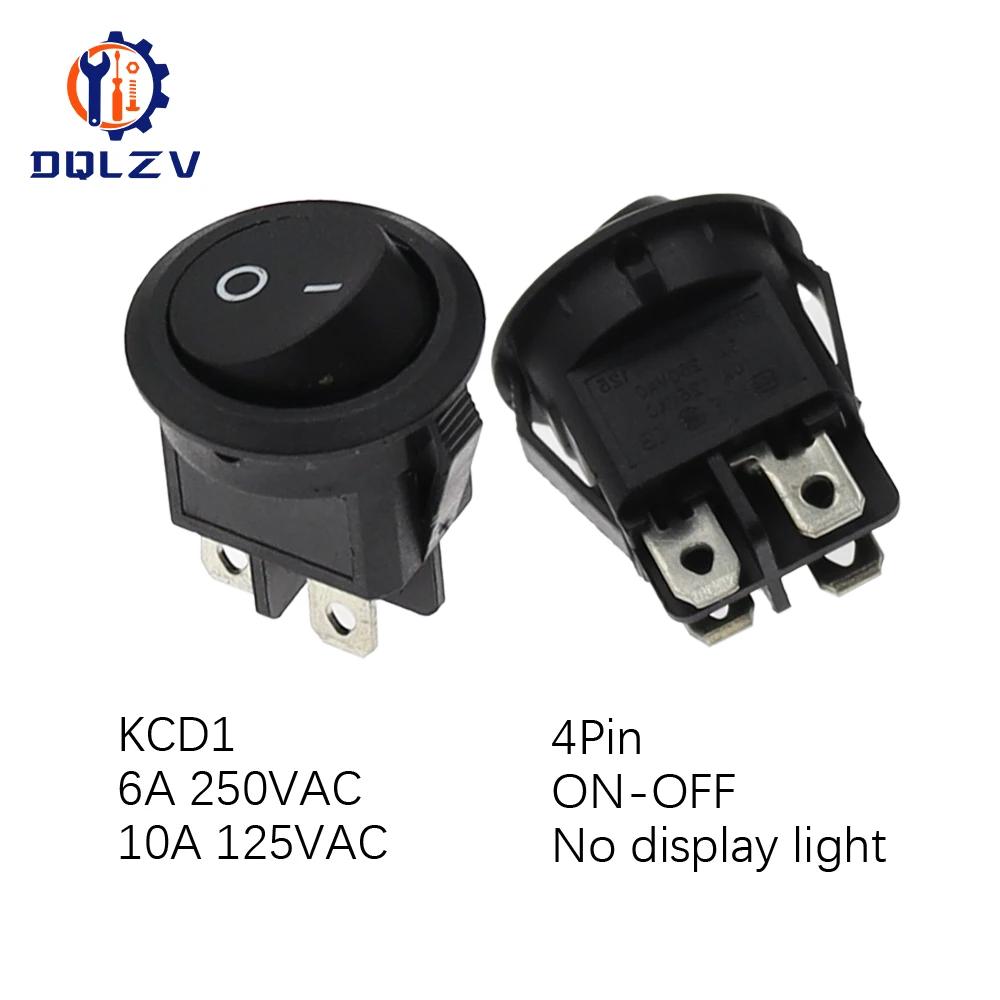 22mm Red Black White ON/OFF Round Rocker Toggle Switch 6A/250VAC 10A 125VAC Power Switch Cap with Plastic Push Button Switch