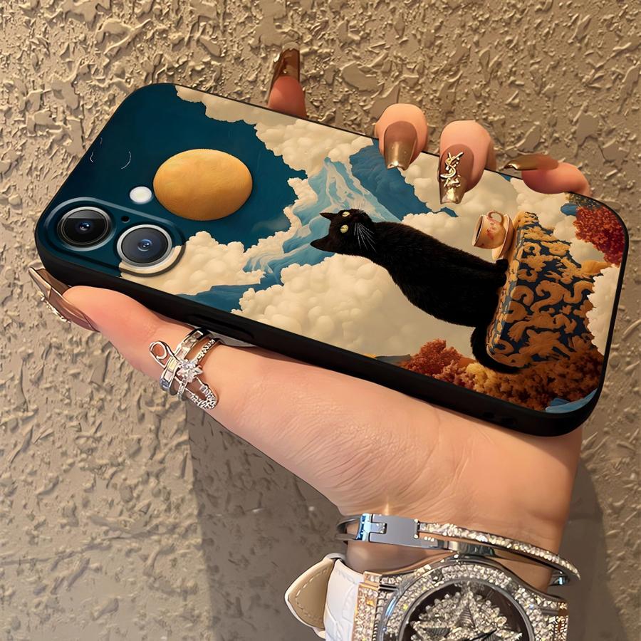 Cartoon Ente Katze Hülle für Apple iPhone 17 Pro Max 15 Pro 7 8 XR XS MAX 14 11 16 13 12 Air Funda Handyhülle