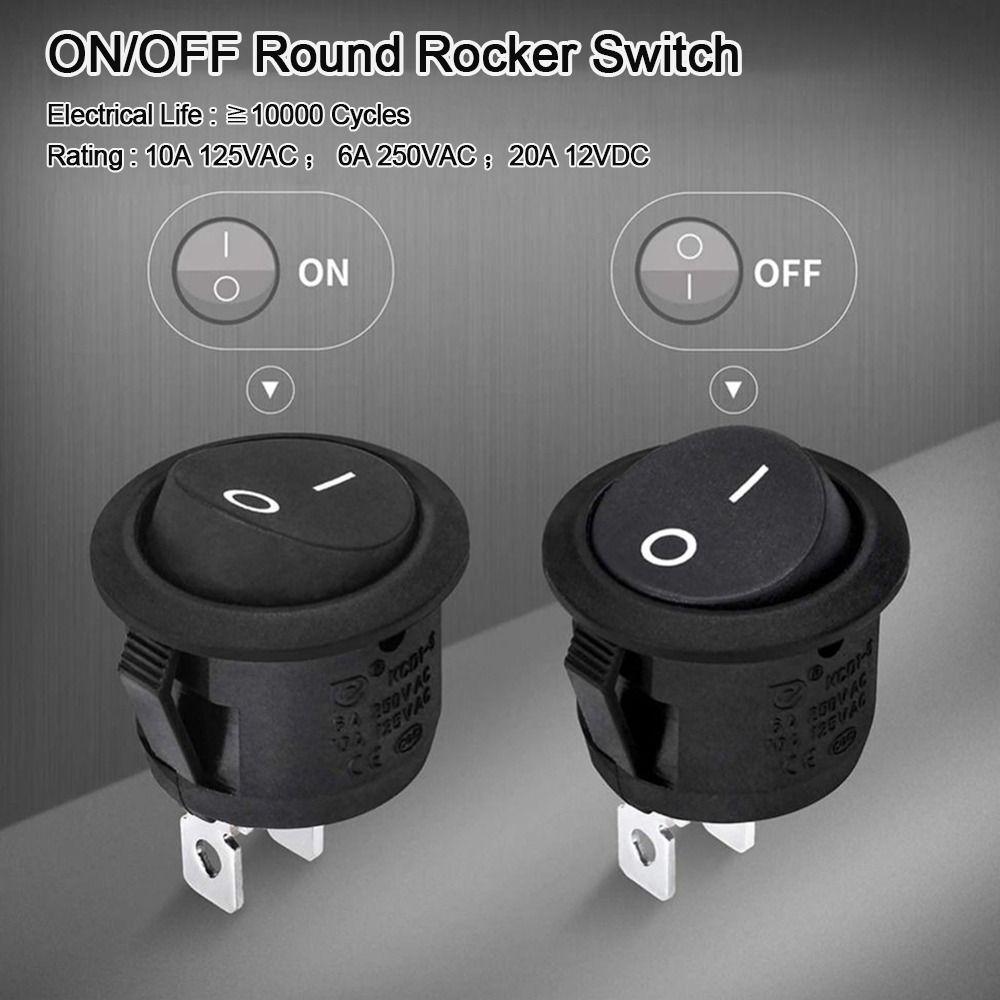 NEW High Quality 12V 24V Circular Switch Mini 20MM ON/OFF Switch 2 Pin Toggle Switch Round Rocker Switch RVs