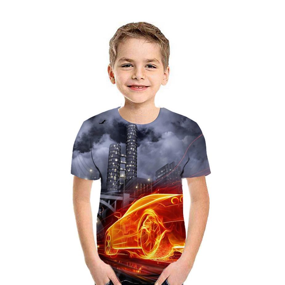 Kids T-shirts O Neck Tops Polyester Casual Sportwear Comfortable Tees Short Sleeve 3d Print T Shirt