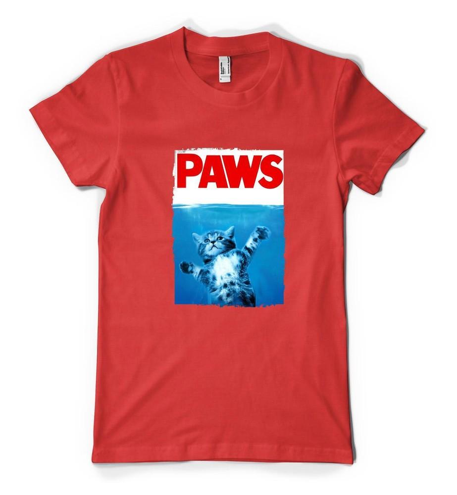 

Paws Poster Jaws Shark Swimming Cat Personalised Unisex Kids T Shirt S