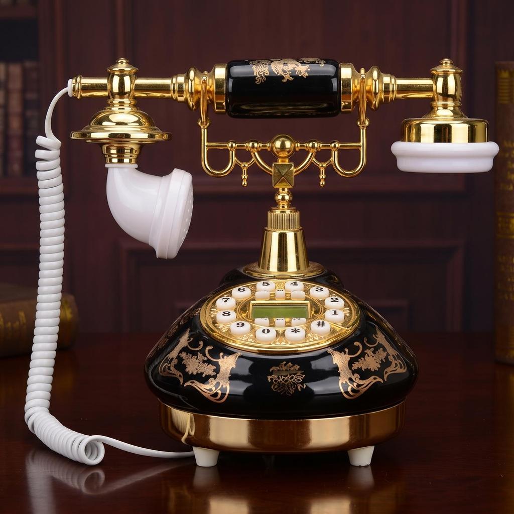 Decorative Antique Style Telephone Glossy Elegant Retro