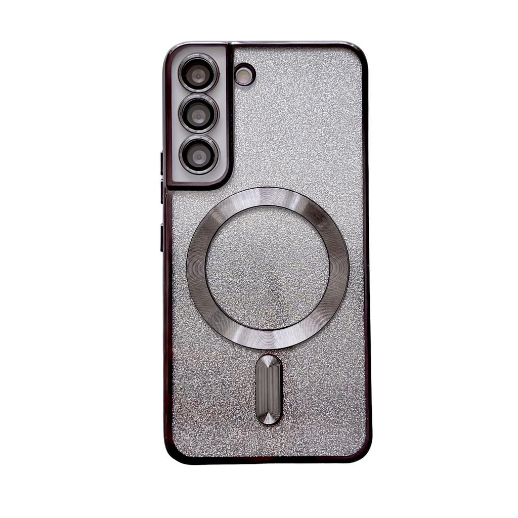 Applicable to Samsung S26Ultra mobile phone case gradual change glitter electroplating magnetic charging S25 soft case lens film CD pattern
