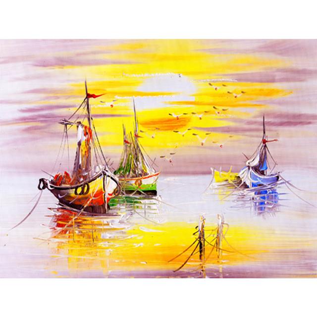 

Плакат с изображением лодки «Солнце и океан», напечатанный на холсте, стена гостиной, украшение дома в стиле поп-арт 21cm×30cm NoFrame