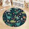 Festive Dinosaur Rug for Playroom or Nursery round carpet for home sofa bedroom, gift