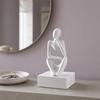 Jijijing Thinker Statue, Modern Abstract Art Sculpture, 3D Printed Collectible Figurine for Home Office Bookshelf Desktop Decor